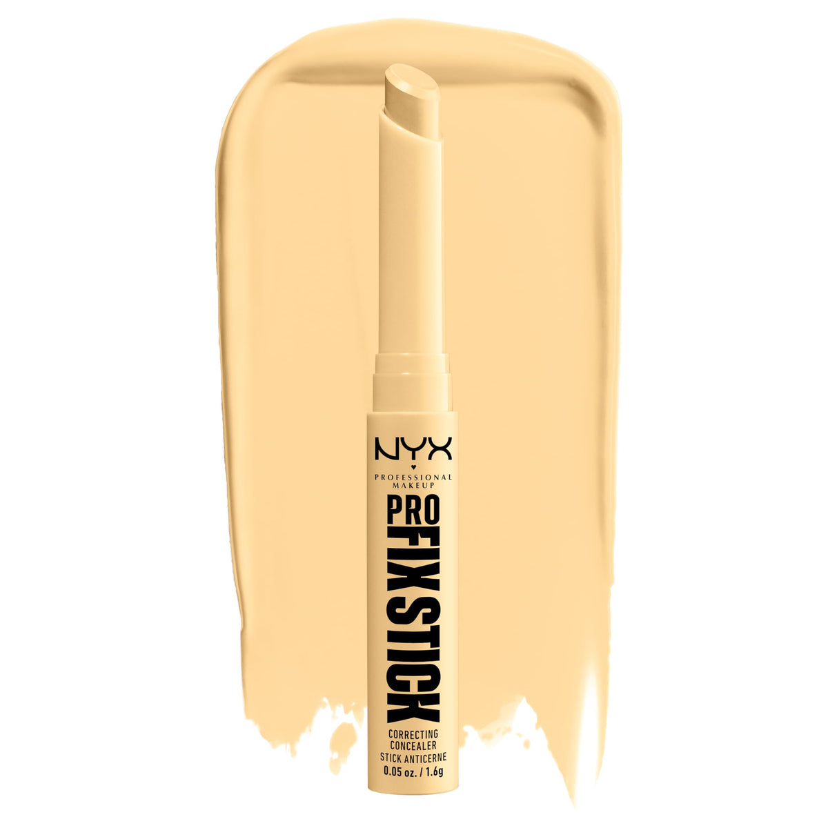 NYX PROFESSIONAL MAKEUP front packaging of Pro Fix Stick Yellow showing compact stick for quick fixes