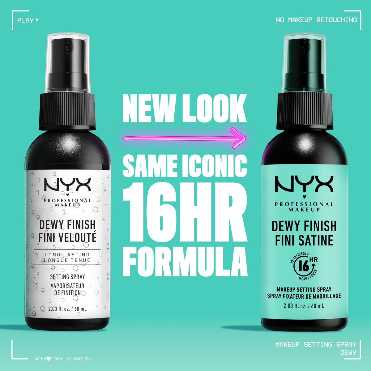 NYX PROFESSIONAL MAKEUP close-up mist demonstrating fine spray for even coverage