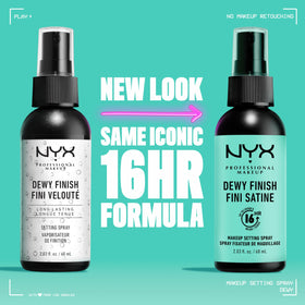 NYX PROFESSIONAL MAKEUP close-up mist demonstrating fine spray for even coverage