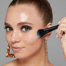 NYX PROFESSIONAL MAKEUP before and after T-zone image showing reduced shine and smoother skin