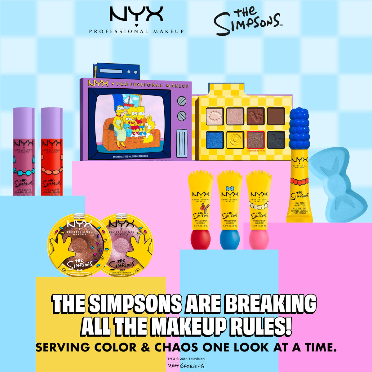 NYX PROFESSIONAL MAKEUP Simpson Smushy label and Simpsons artwork highlighting collectible collaboration detail