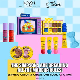 NYX PROFESSIONAL MAKEUP Simpson Smushy label and Simpsons artwork highlighting collectible collaboration detail