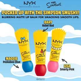 NYX PROFESSIONAL MAKEUP Simpson Smushy next to a coin illustrating compact size and travel-friendly benefit