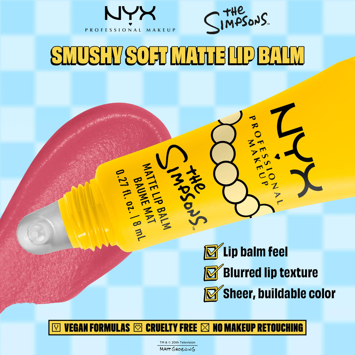 NYX PROFESSIONAL MAKEUP Simpson Smushy texture swipe on arm revealing buildable, blurred matte finish