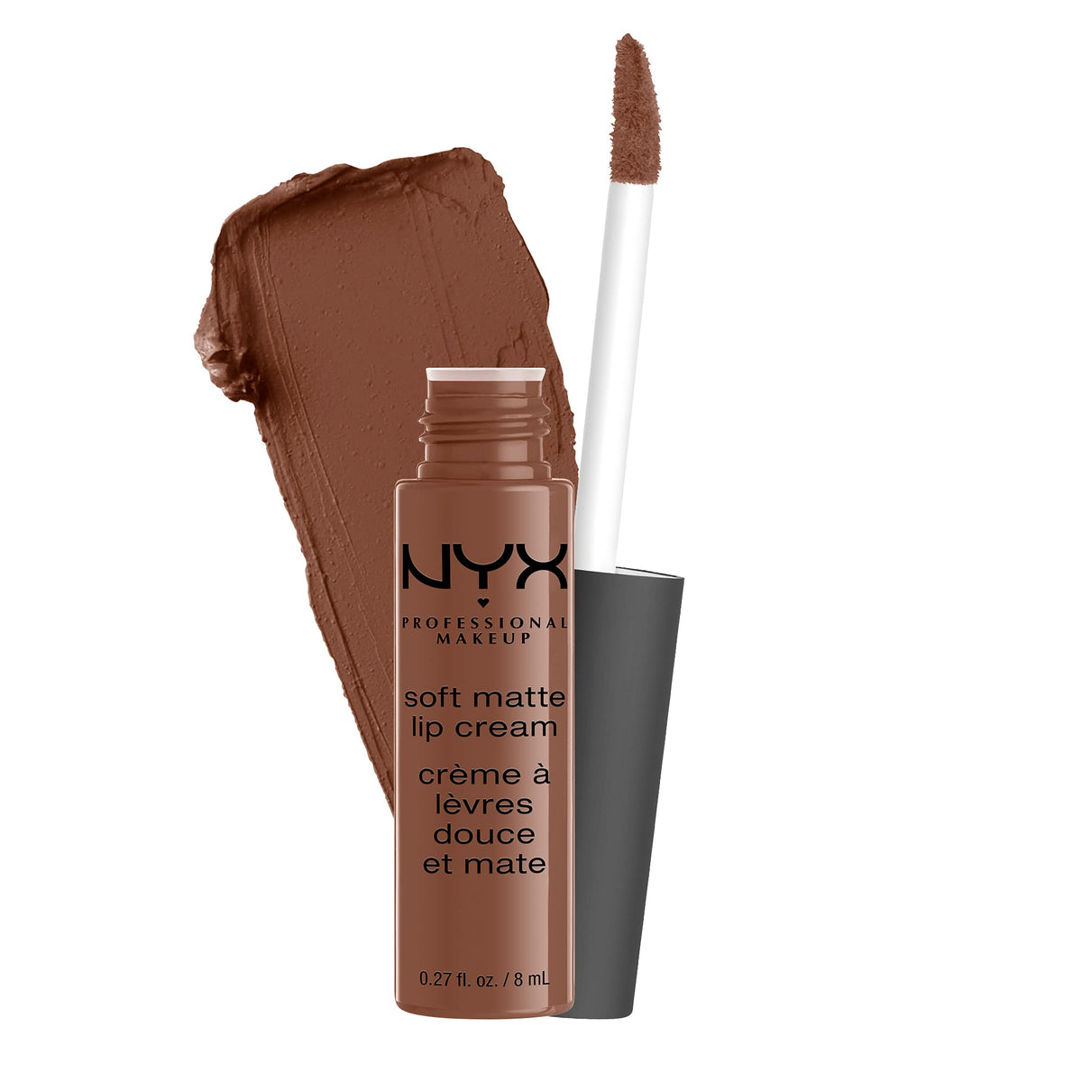NYX PROFESSIONAL MAKEUP front packaging of Soft Matte Lip Cream Berlin showing product label and shade