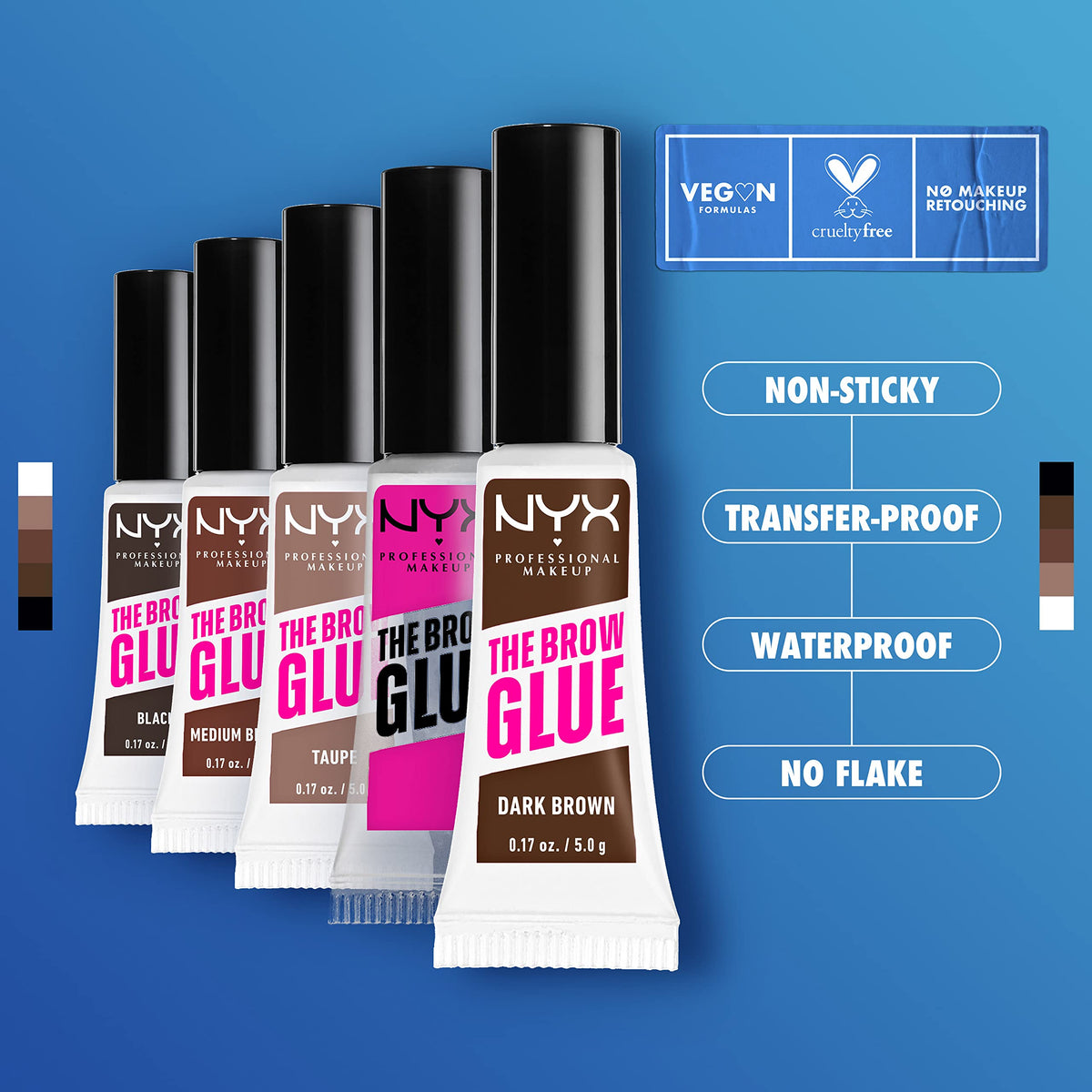 NYX PROFESSIONAL MAKEUP product being applied to brows demonstrating instant lift benefit: long-lasting shape