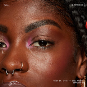 NYX PROFESSIONAL MAKEUP product applied on brows showing thicker definition