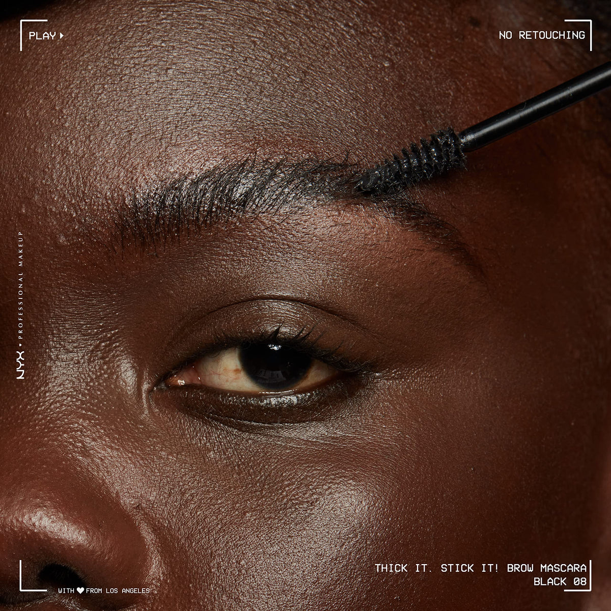 NYX PROFESSIONAL MAKEUP before and after brows showing fuller natural effect