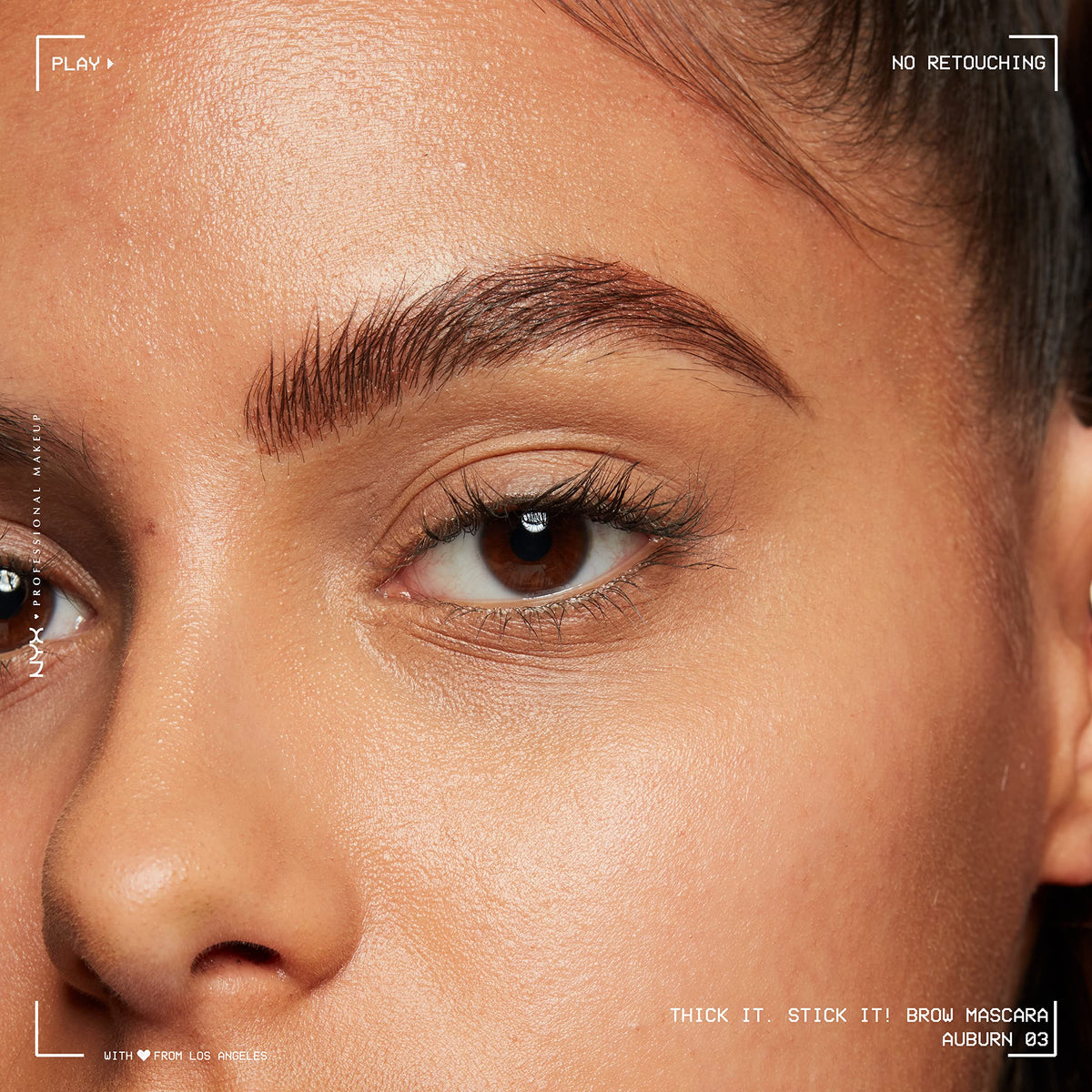 NYX PROFESSIONAL MAKEUP before and after brows showing fuller, natural-looking results