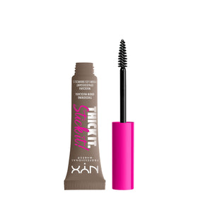NYX PROFESSIONAL MAKEUP tube front view showing Taupe shade and benefit of buildable color