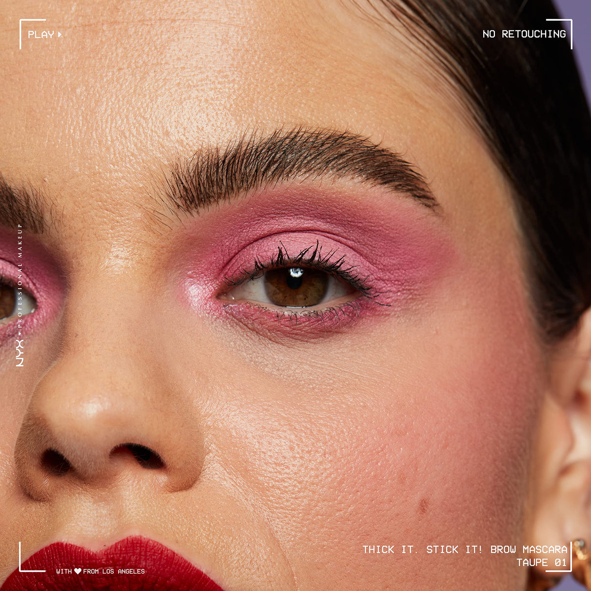NYX PROFESSIONAL MAKEUP before-and-after brow image demonstrating fuller natural-looking brows