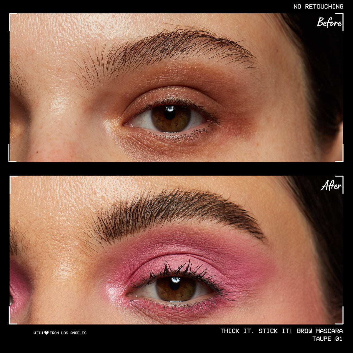 NYX PROFESSIONAL MAKEUP texture swatch showing fiber-infused gel for visible brow thickening