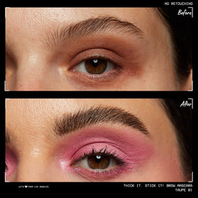 NYX PROFESSIONAL MAKEUP texture swatch showing fiber-infused gel for visible brow thickening