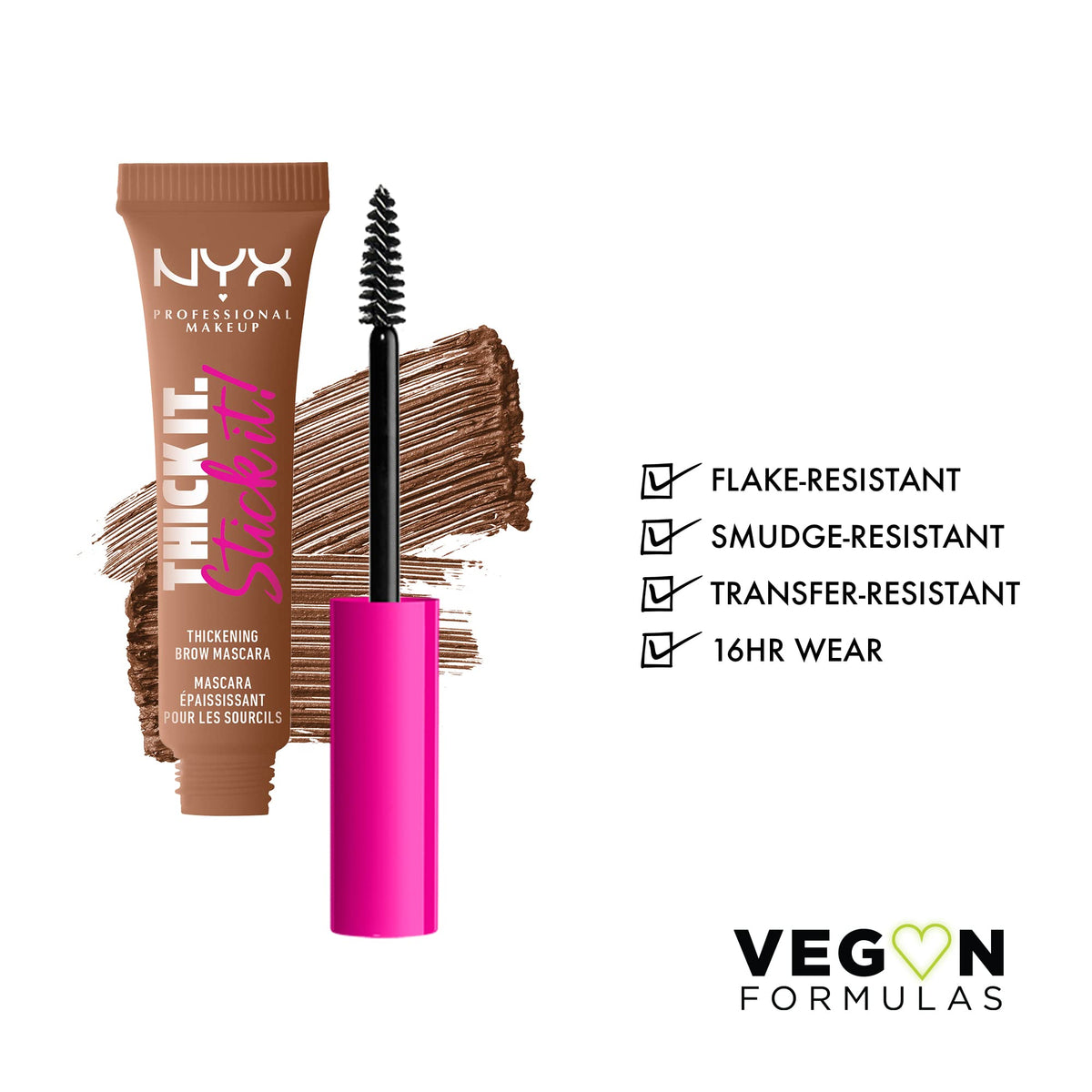 NYX PROFESSIONAL MAKEUP applicator wand detail for precise brow styling and control