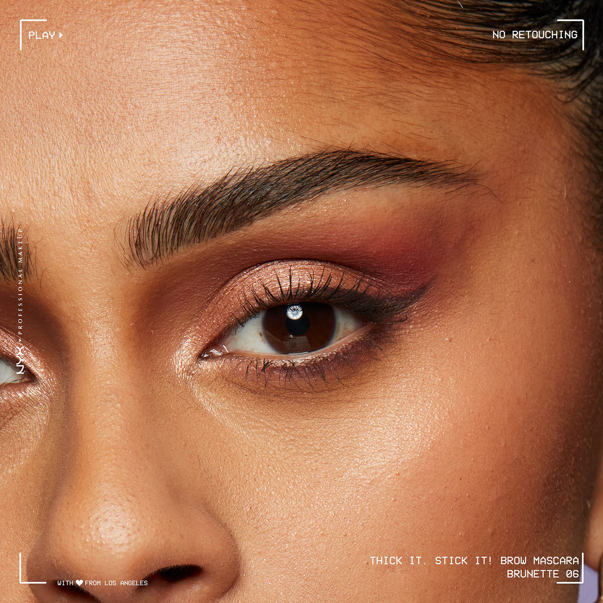 NYX PROFESSIONAL MAKEUP brow mascara applied on eyebrow illustrating natural thickening