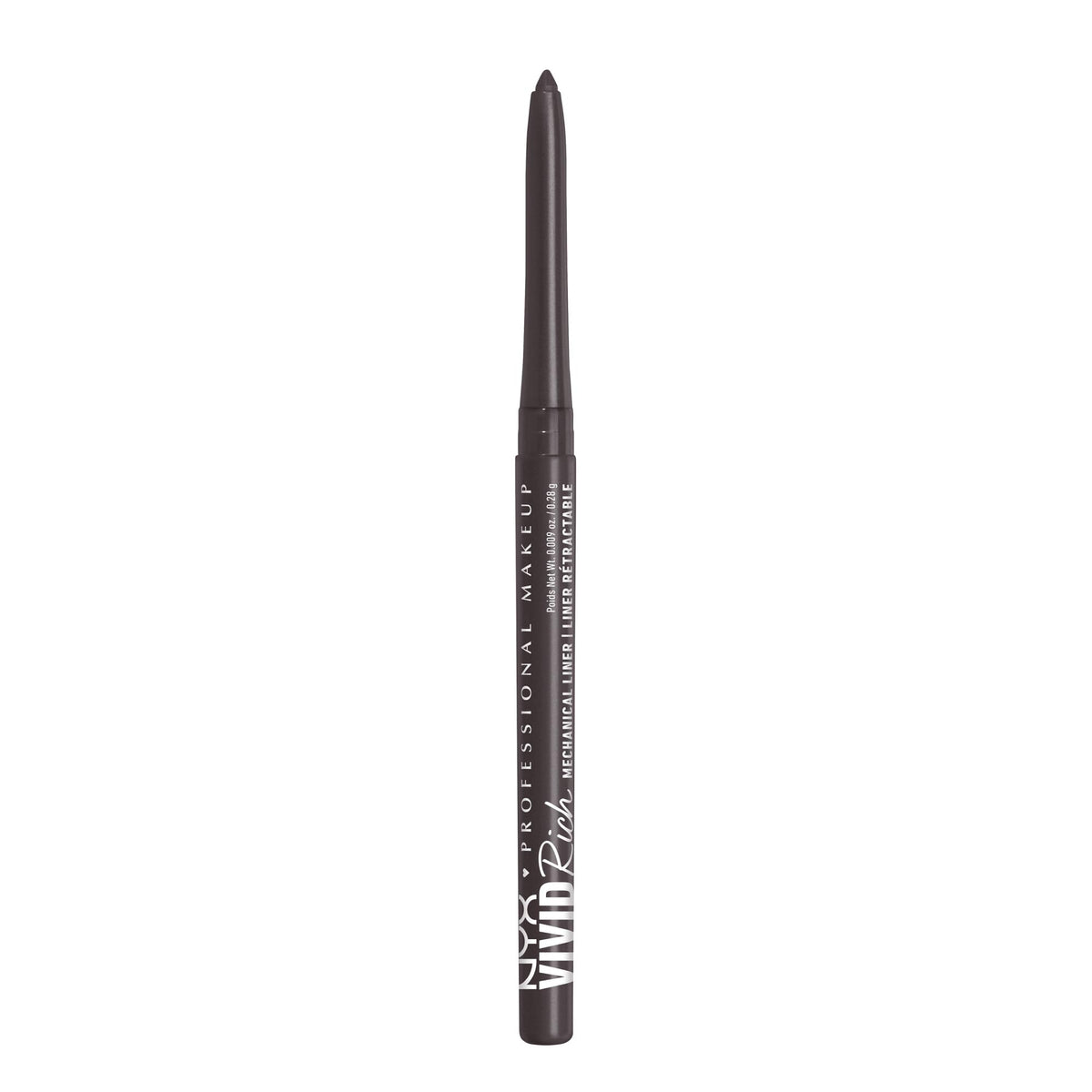 NYX PROFESSIONAL MAKEUP front packaging showing pencil and cap, clear color display