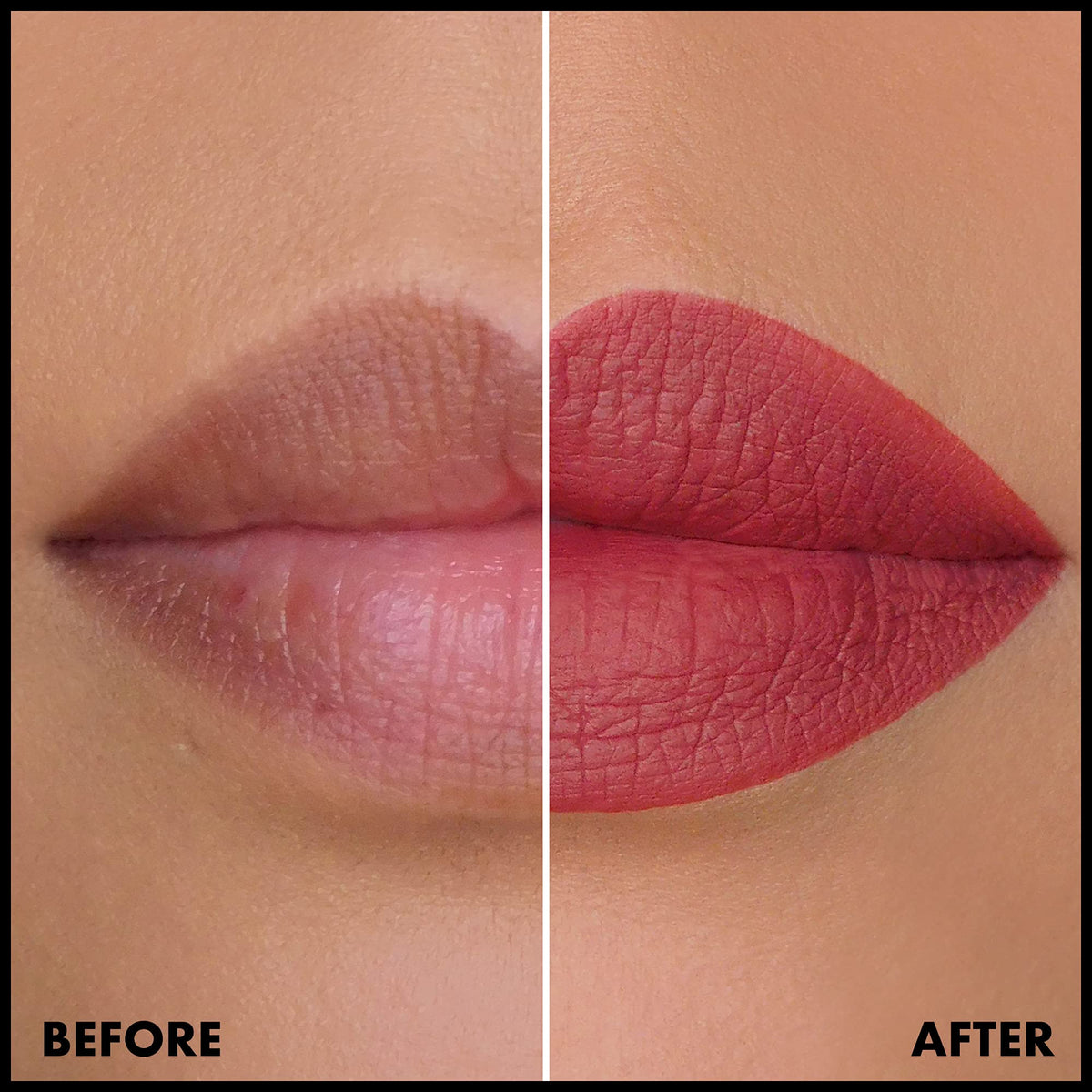 NYX PROFESSIONAL MAKEUP side-by-side lip stain comparison showing buildable color benefit