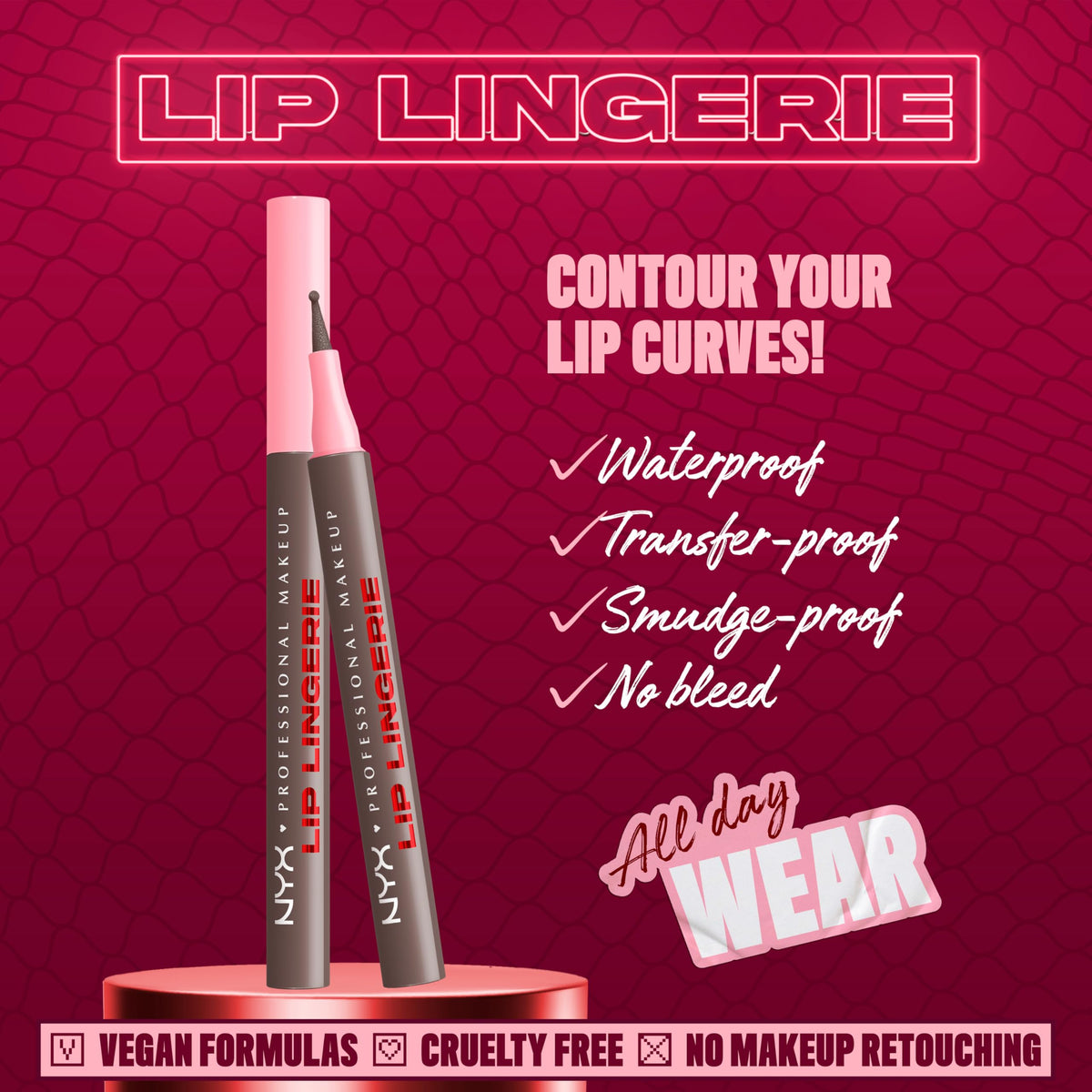 NYX PROFESSIONAL MAKEUP Wild Side ballpoint felt tip close-up for precise application benefit