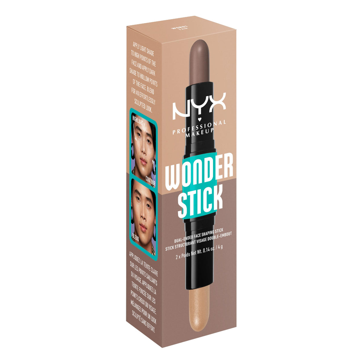 NYX Wonder Stick next to Wonder Pencil and blush showing product pairing benefits