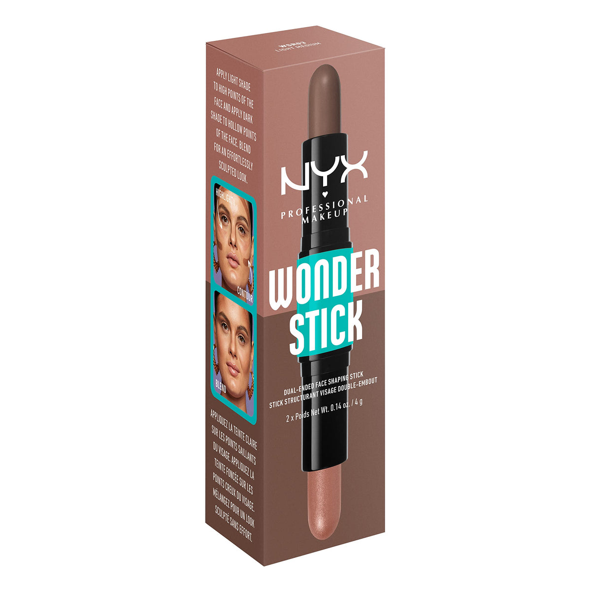 NYX PROFESSIONAL MAKEUP Wonder Stick in a makeup bag ready for touch-ups on the go