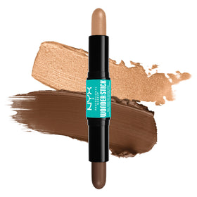 NYX Wonder Stick front packaging shows dual-ended design and shade Medium Tan benefits quick contouring