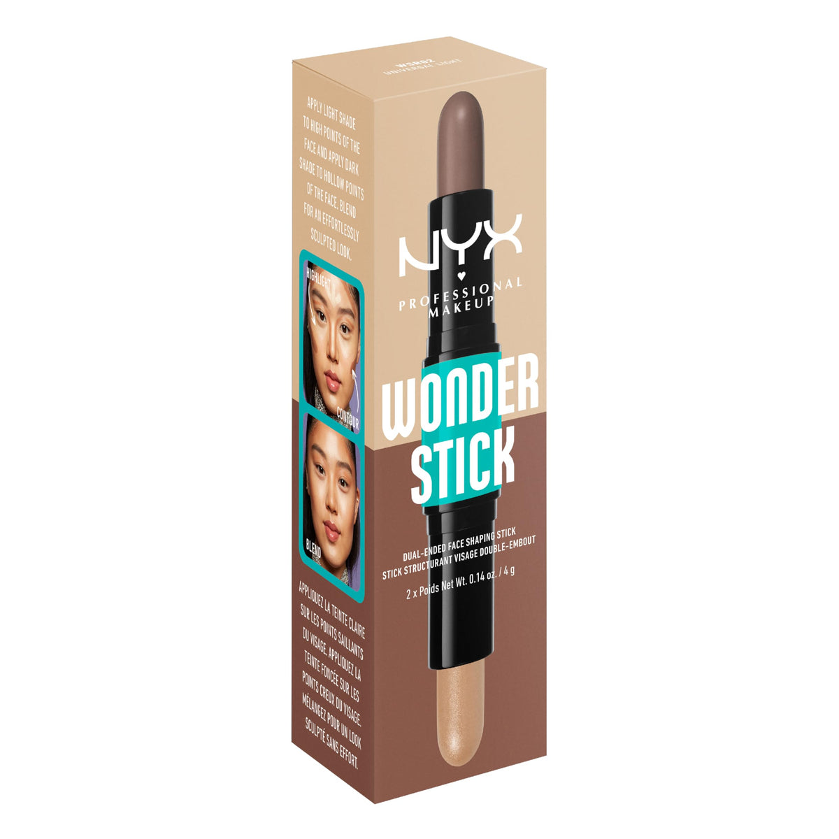 NYX PROFESSIONAL MAKEUP Wonder Stick in hand showing compact, travel-friendly size