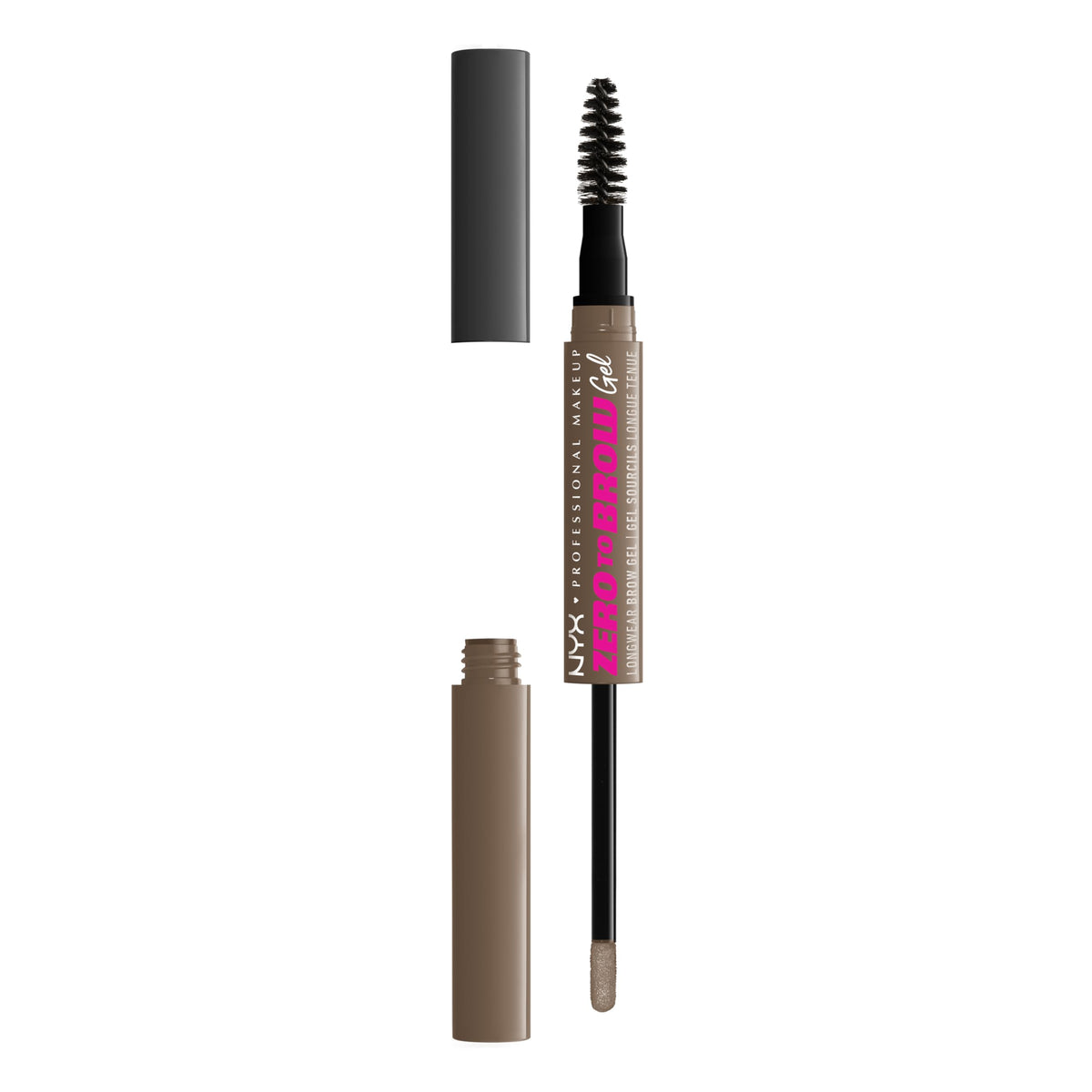 NYX Professional Makeup front packaging showing Ash Brown shade and benefits