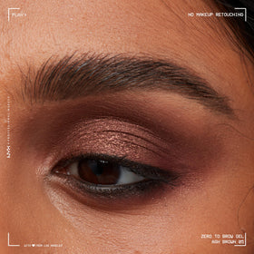NYX Professional Makeup Ash Brown swatch on arm showing true cool-toned color