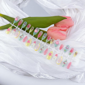 NZRAESTRS top view of medium almond nails showing shape and color for elegant wear
