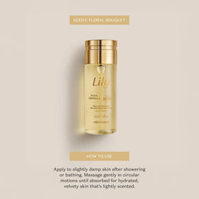 O BOTICARIO oil texture on skin drop demonstrating lightweight absorption and smooth finish benefit: non-greasy hydration
