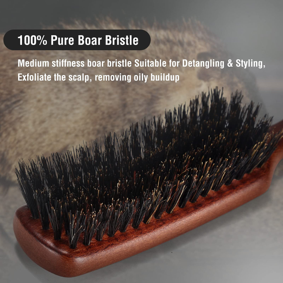 O BRUSHZOO beech wood handle detail offering sturdy grip and natural feel