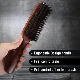 O BRUSHZOO close-up of wild boar bristles polishing strands for added shine