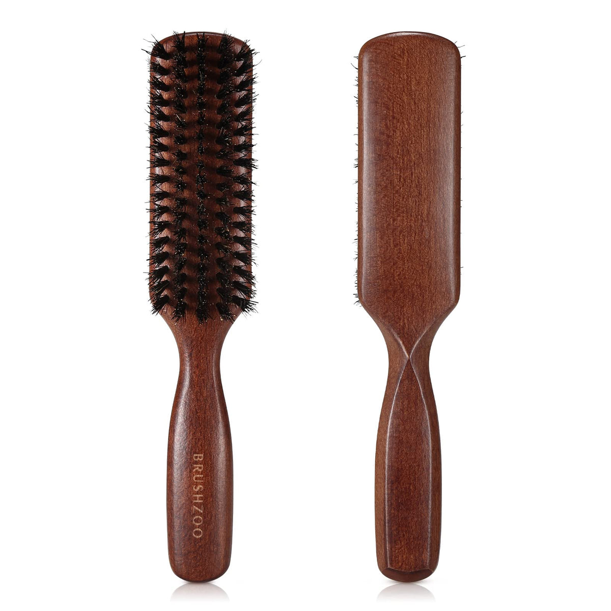 O BRUSHZOO front view paddle brush showing bristles and finish for gentle detangling