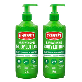O'Keeffe's front packaging showing pump bottle and label for clear identification and easy use