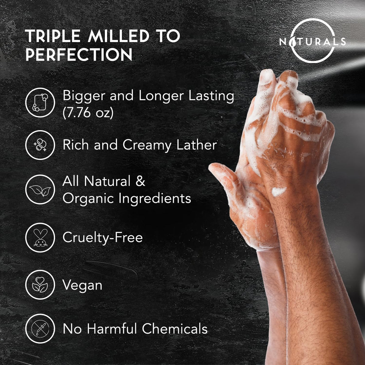 O NATURALS rich creamy lather in shower for smooth cleansing