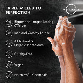 O NATURALS rich creamy lather in shower for smooth cleansing