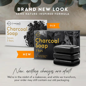 O NATURALS close-up of shea butter and activated charcoal ingredients for nourishment