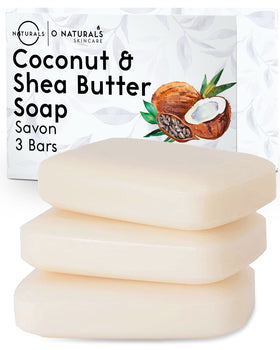 O NATURALS front packaging view showing label and natural soap benefits