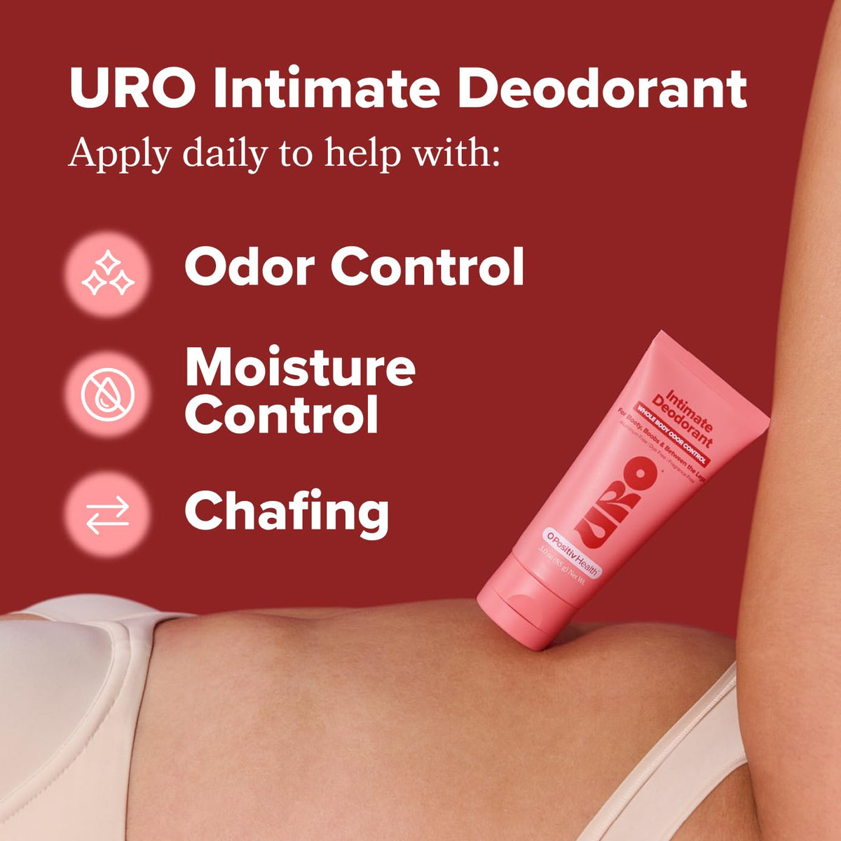 O Positiv URO cream texture close-up demonstrating smooth, non-greasy feel