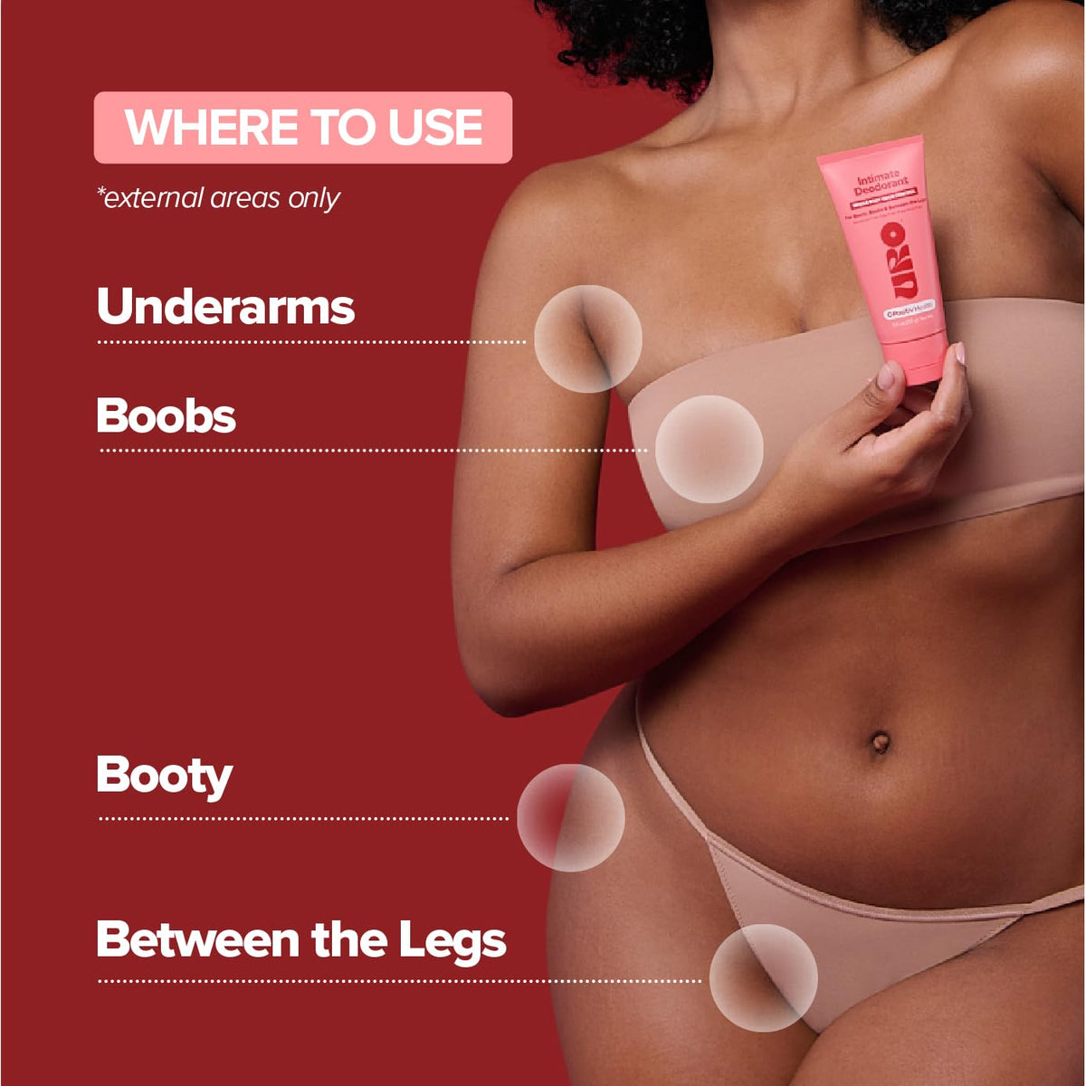 O Positiv URO tube next to a passport showing compact travel-friendly size