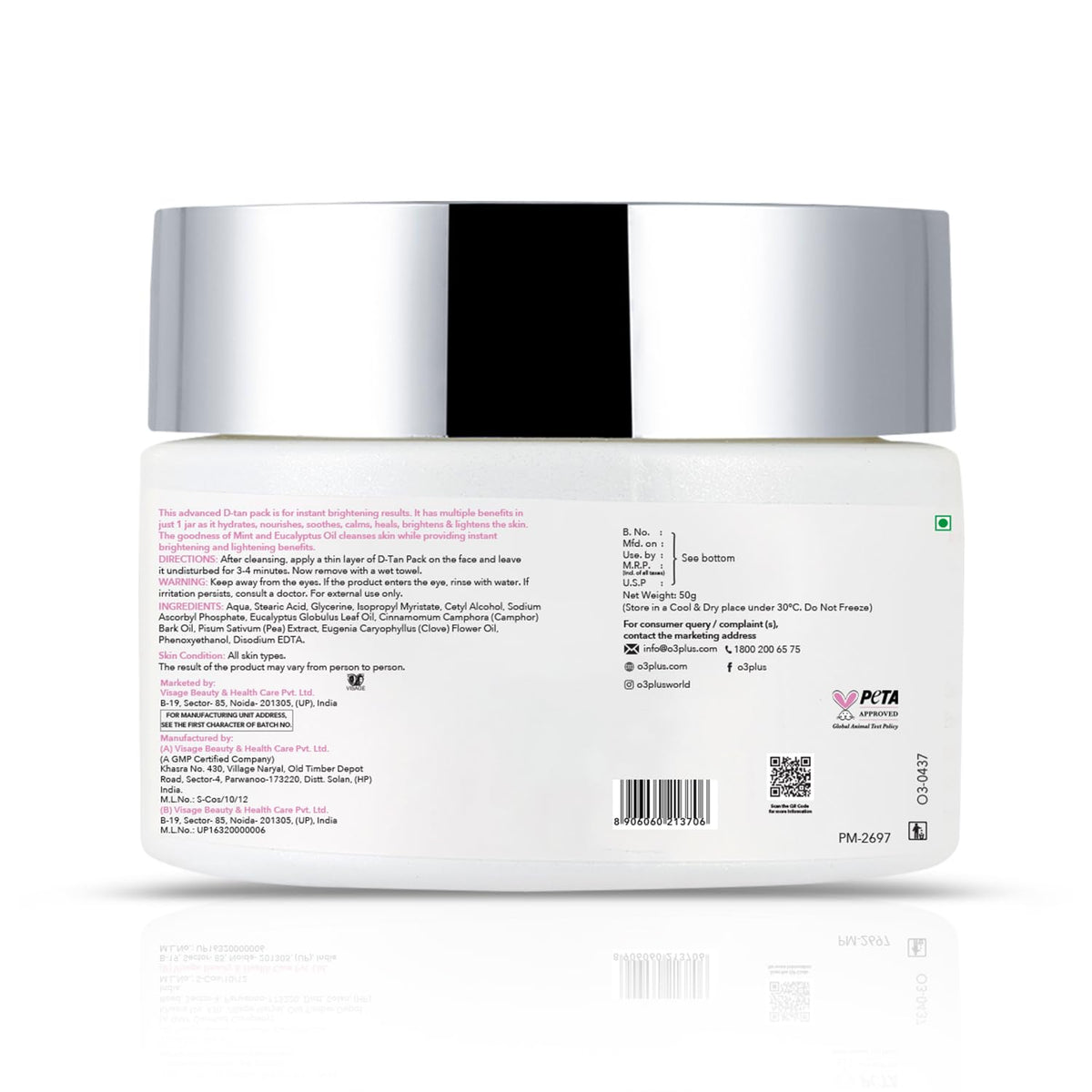 O3+ D-Tan on bathroom shelf with towel, suggesting daily skincare brightening ritual