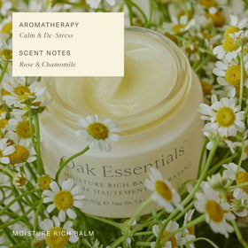 Oak Essentials application on cheek showing dewy finish and skin-smoothing benefit