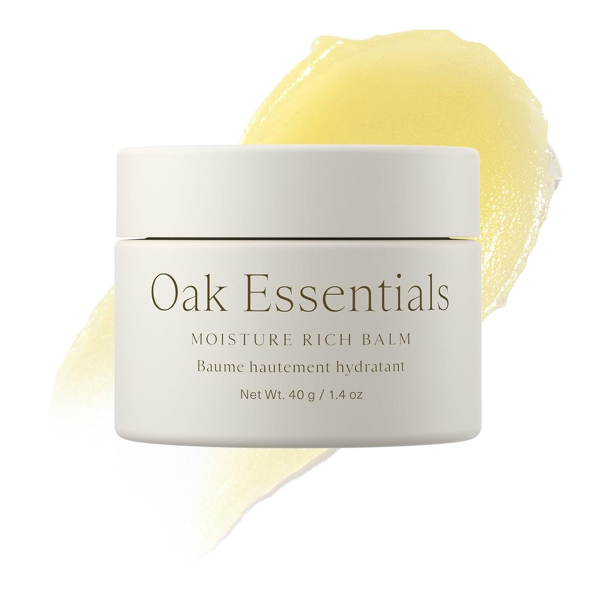 Oak Essentials front jar showing product and branding for clear shelf benefit
