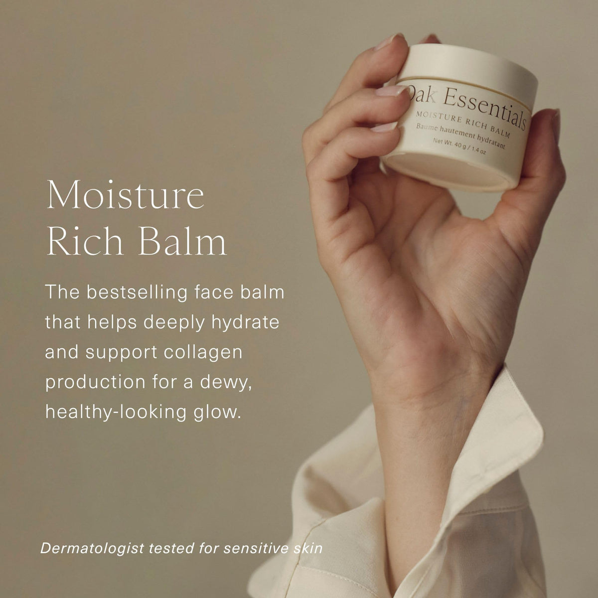 Oak Essentials texture close-up of buttery balm showing creamy hydration benefit