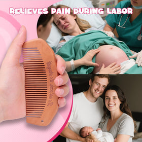 OAKDOLCHE comb and roller held in hand for scale, portable labor tools for moms