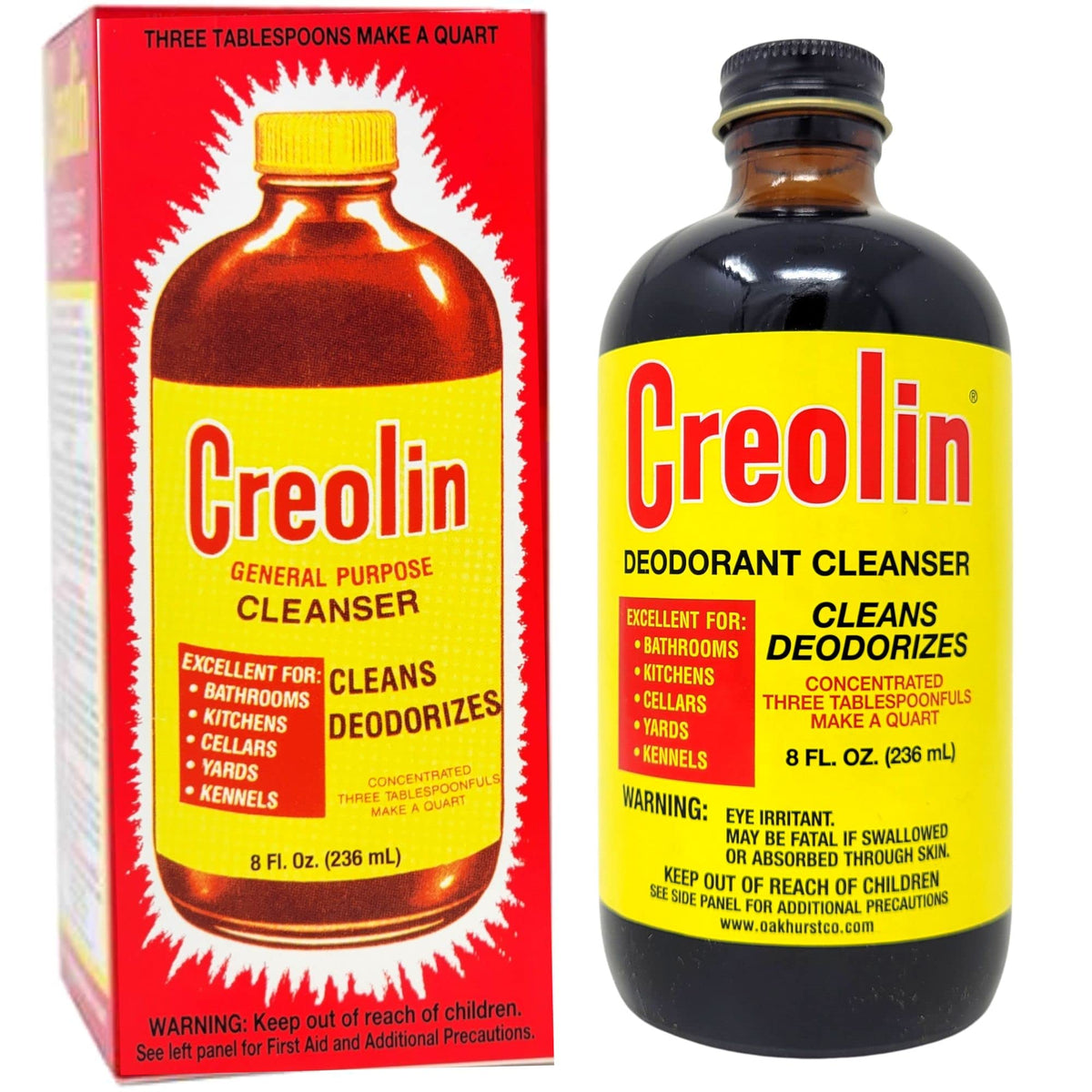 OAKHURST Creolin front bottle showing product and size, highlights concentrate