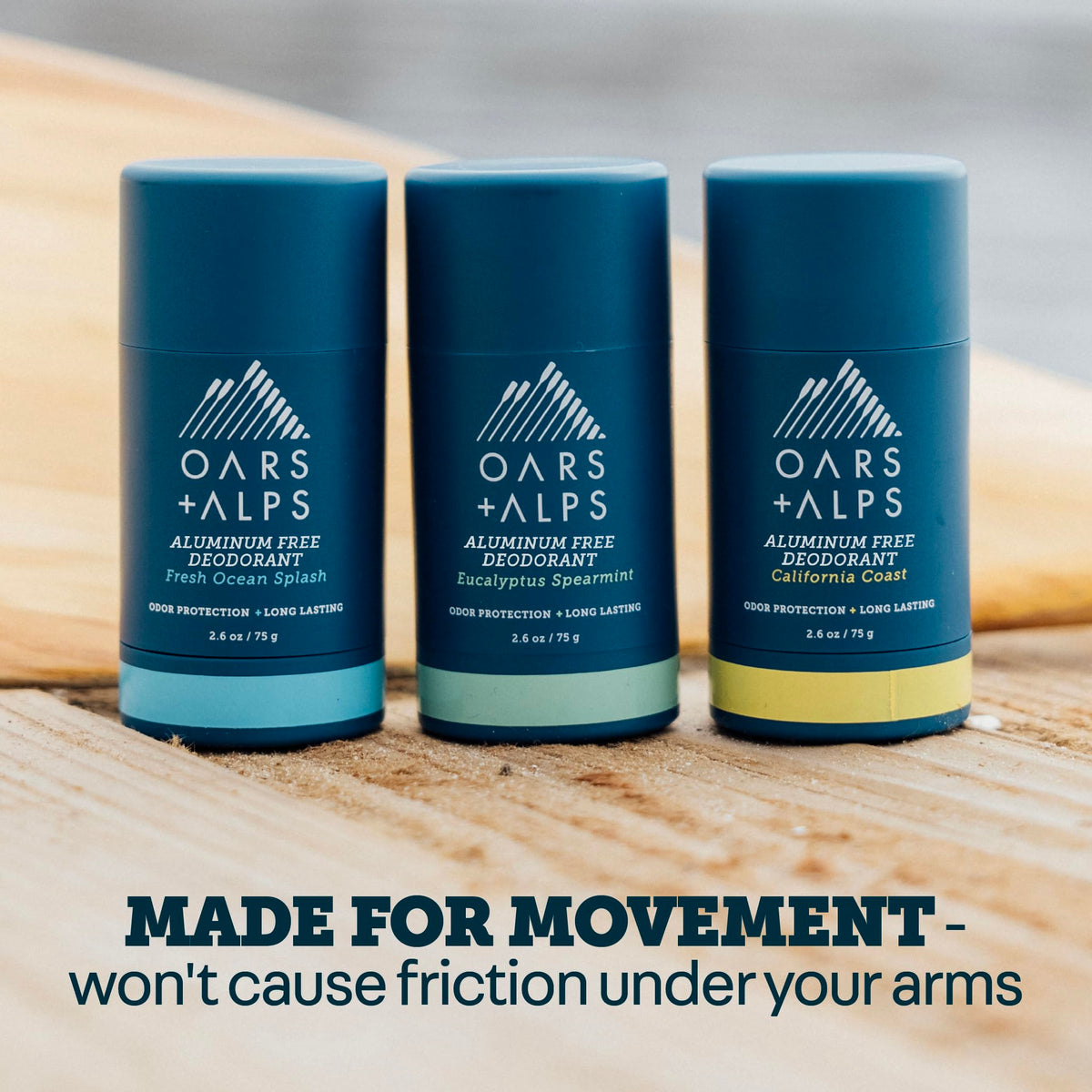 Oars + Alps being applied to underarm showing fast-drying comfort