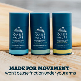 Oars + Alps being applied to underarm showing fast-drying comfort