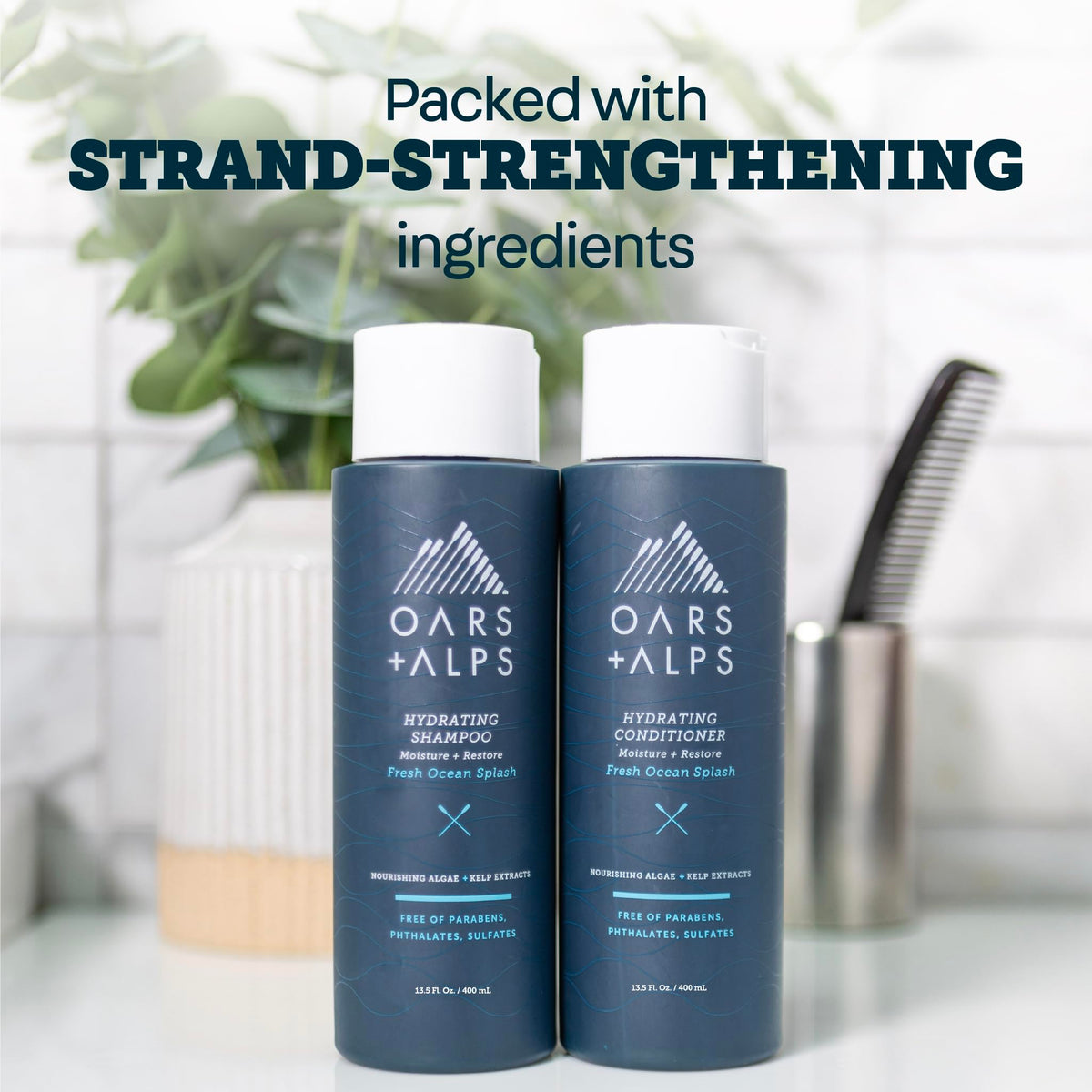Oars + Alps conditioner creamy texture on spoon illustrating smoothing and detangling benefits