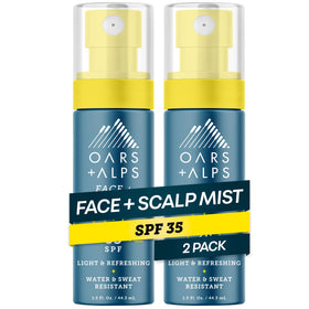 Oars + Alps front bottle showing SPF 35 and travel-ready design